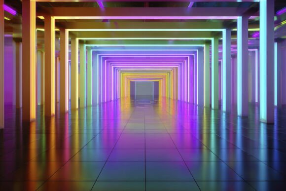 Download Neon Tunnel Background Wallpaper - Round Collection