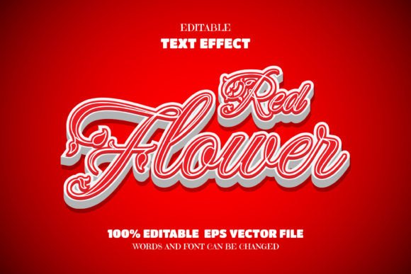 Download Red FlowerText, Editable Font Effect - Font effect Collection