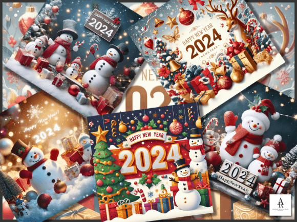 Download Happy New Year Backgrounds New Year PNG - Round Collection