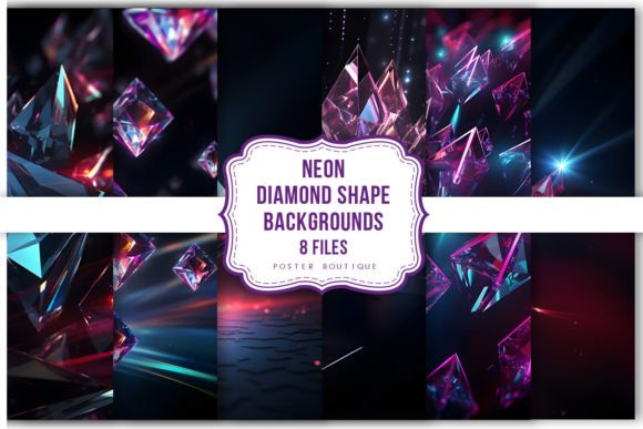 Download Neon Diamond Shape Backgrounds Pack - Round Collection