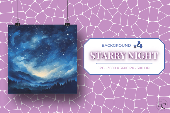 Download Starry Night Magical Background - Round Collection