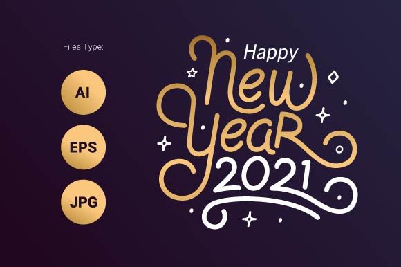 Download Lettering Happy New Year 2021 - Happy new year 2021 Collection
