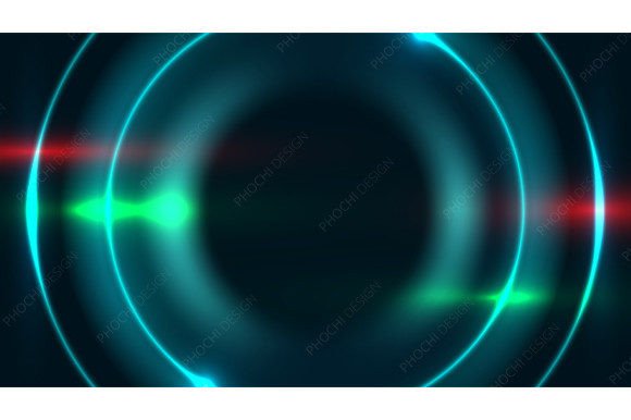 Download Abstract Blue Circles Neon Light Effect - Abstract Collection