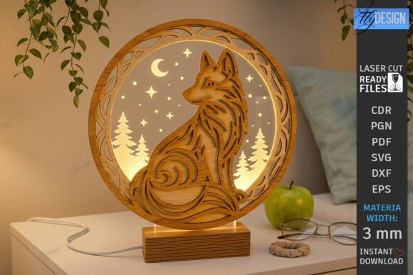 Download 3D Round Lamp Laser Cut | Night Light - Round Collection