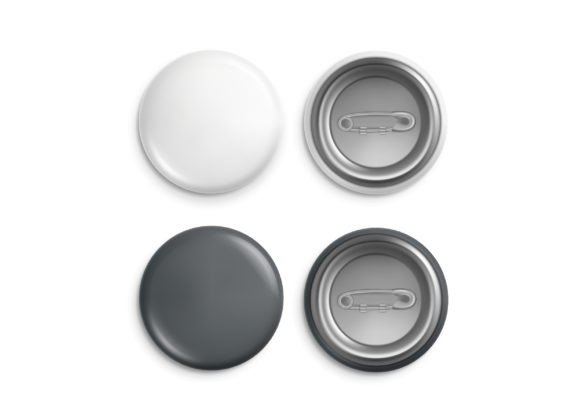 Download Round Badges. White Plastic Badge Mockup - Round Collection