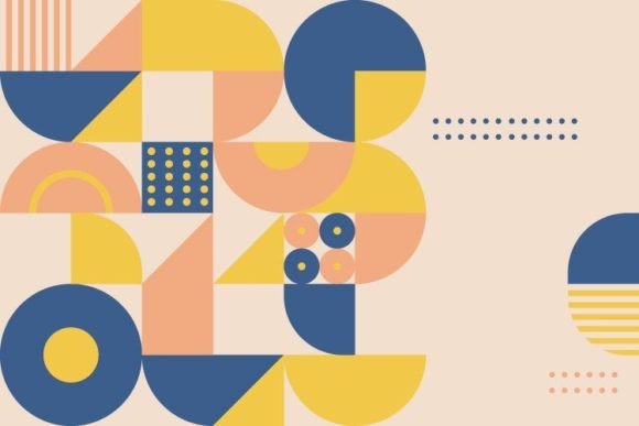 Download Flat Pastel Geometric Background Design - Round Collection