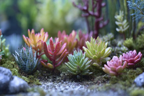 Download Artificial Succulent Plants Background - Artificial Collection