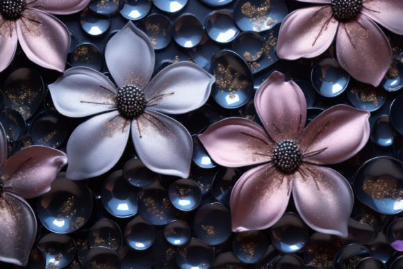 Download 3D Neon Floral Background - Round Collection