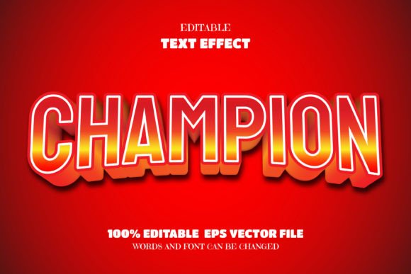 Download Champion Text, Editable Font Effect - Font effect Collection