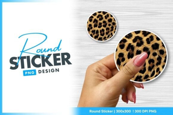 Download Leopard Skin Pattern Round Sticker Png - Round Collection