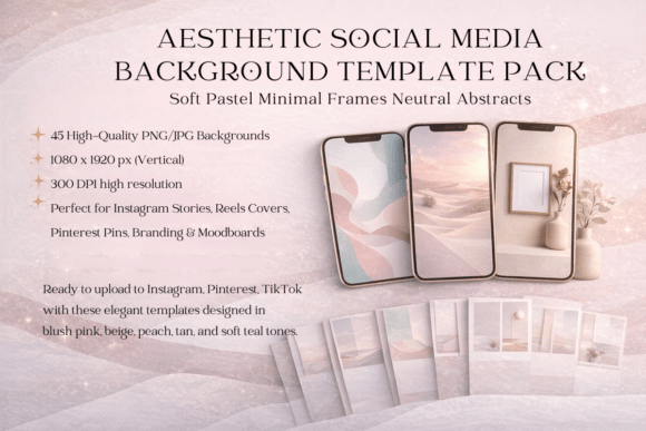 Download Aesthetic Social Media Background Bundle - Round Collection